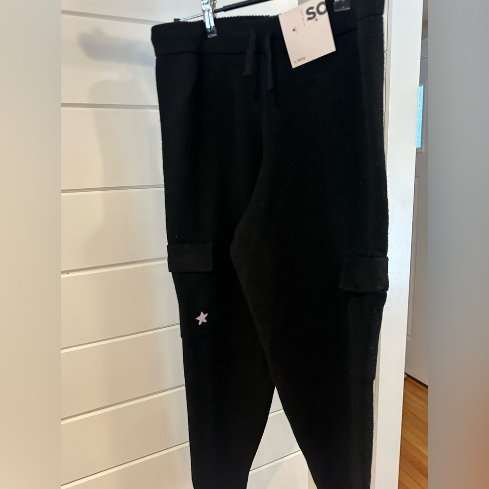 SO Kids Black Joggers with Star Detail